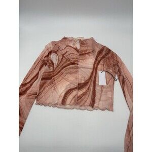 Urban Nation Marble Print Pink Mesh Top Women’s Size XL